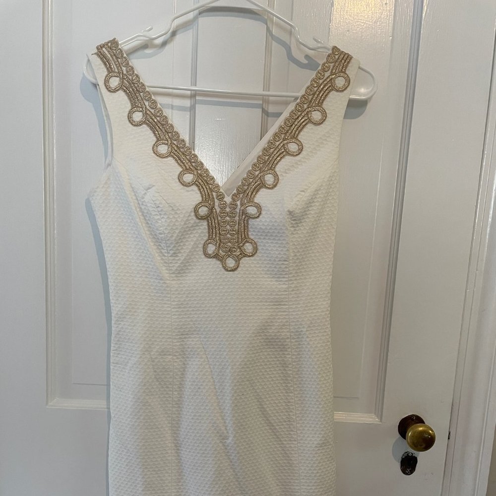 Lilly Pulitzer White Cotton Sheath Dress